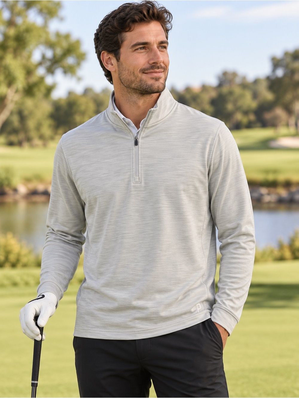 PUMA Golf CLOUDSPUN 1/4 Zip Pullover Gray Men’s L NWT
